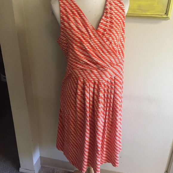 Lands' End Dresses & Skirts - Lands End dress orange print Sz 2X Mid Calf
